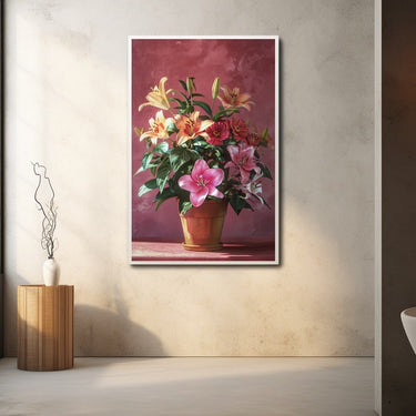 Flower Pot Painting on Canvas